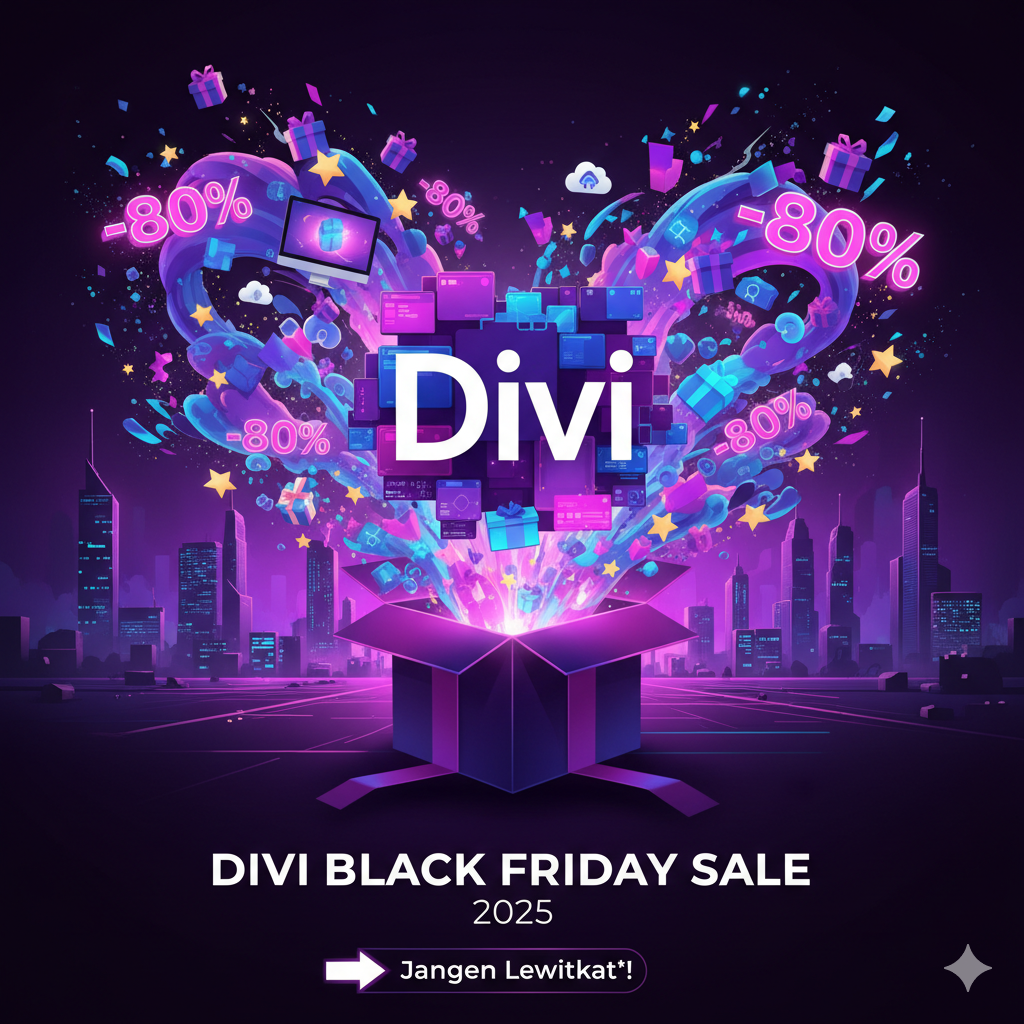 Divi Black Friday 2025: Diskon Gila, Hadiah Gratis, dan Kesempatan Menang iMac! 1 Divi Black Friday 2025: Diskon Gila, Hadiah Gratis, dan Kesempatan Menang iMac! 1
